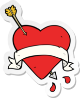 sticker of a cartoon heart tattoo png