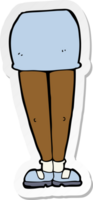 klistermärke av en tecknad kvinnliga ben png
