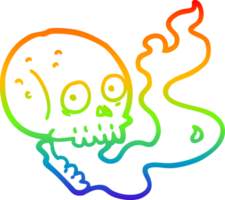 arcobaleno pendenza linea disegno di un' cartone animato frequentato cranio png