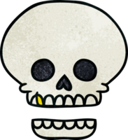 hand drawn textured cartoon doodle of a skull head png