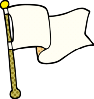 desenho animado doodle bandeira branca acenando png