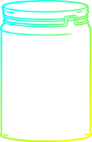 cold gradient line drawing of a cartoon empty glass jar png