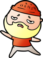 cartoon worried man with beard png