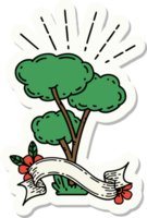 sticker of a tattoo style tree png