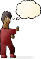 cartoon vampire waving hands with thought bubble png