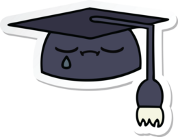 sticker of a cute cartoon graduation hat png