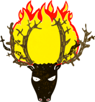 símbolo de fogo de cabeça de veado dos desenhos animados png