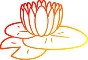 warm gradient line drawing of a cartoon water lily png