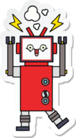 adesivo di un simpatico robot cartone animato png