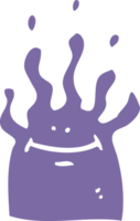 flat color illustration of little alien png