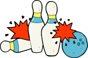 tekenfilm bowling bal en kegelen png