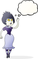 drawn thought bubble cartoon vampire girl waving png