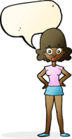 cartoon surprised woman with speech bubble png