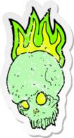 retro noodlijdende sticker van een cartoon spookachtige schedel png