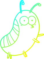 cold gradient line drawing of a funny cartoon beetle png