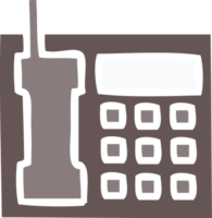 flat color retro cartoon of a office telephone png