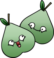 gradient shaded cartoon of a green pear png