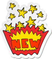 sticker of a cartoon NEW symbol png