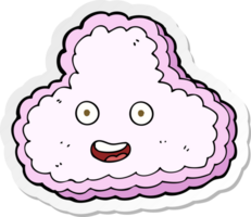 sticker of a cartoon happy pink cloud png