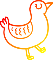 warm gradient line drawing of a cartoon bird png