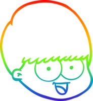 rainbow gradient line drawing of a cartoon male face png