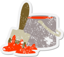 paint can with brush grunge sticker png