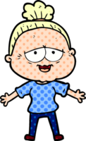 cartoon happy old lady png