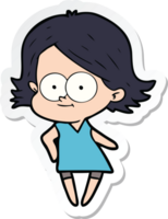 sticker of a happy cartoon girl png