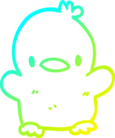 cold gradient line drawing of a cartoon baby duck png