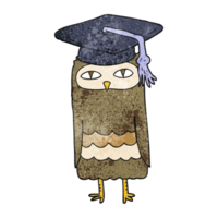 textured cartoon wise owl png