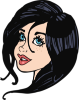 cartoon pretty female face png