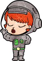 garota bonita astronauta dos desenhos animados png