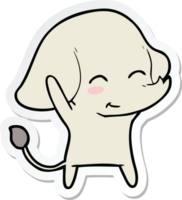 sticker of a cute cartoon elephant png