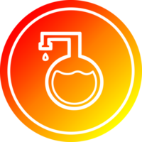 chemisch Phiole kreisförmig Symbol mit warm Gradient Fertig png