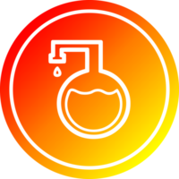 chemisch flacon circulaire icoon met warm helling af hebben png