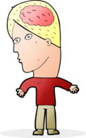 cartoon man with brain symbol png