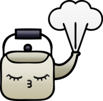 gradient shaded cartoon of a steaming kettle png