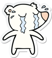 sticker of a cartoon crying polar bear png