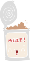 viande en conserve de dessin animé de style plat couleur png