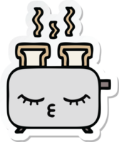 sticker of a cute cartoon of a toaster png