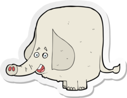 sticker of a cartoon happy elephant png