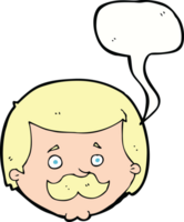 tecknad serie man med mustasch med Tal bubbla png