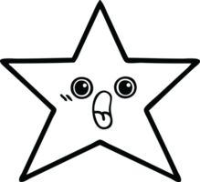 linha desenhando desenho animado do uma Estrela peixe png