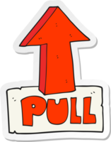 sticker of a cartoon door pull sign png