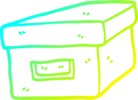 cold gradient line drawing of a cartoon old filing box png