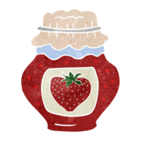 retro dibujos animados tarro de fresa mermelada png