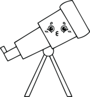 line drawing cartoon of a telescope png