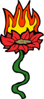 cartoon flower on fire png