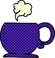 comic book style quirky cartoon hot drink png