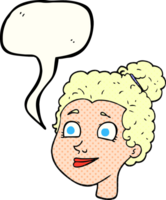disegnato comico libro discorso bolla cartone animato femmina viso png
